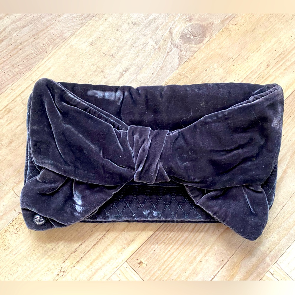 Gorgeous vintage dark grey velvet Juicy Couture now clutch with dust bag